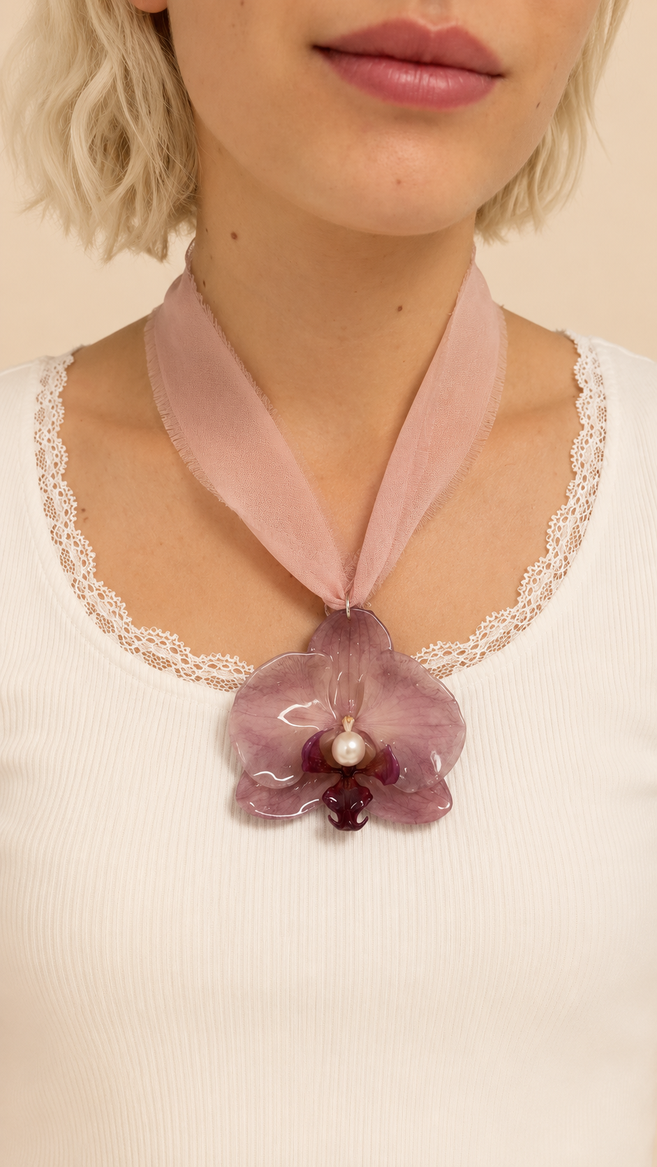 Collar Orquídea Perla