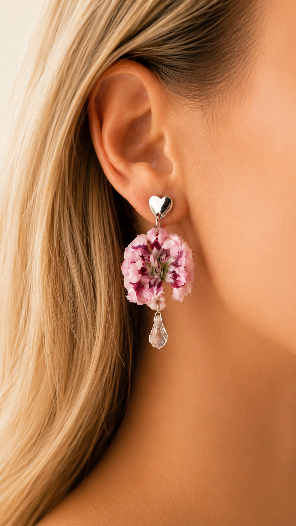 Pendientes Claveles Rosé